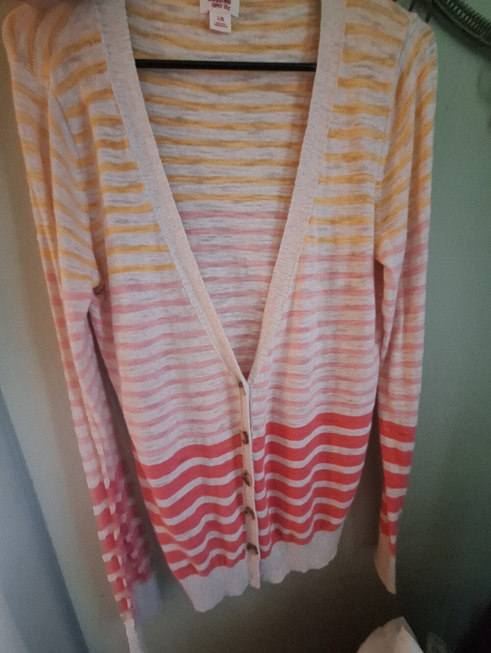 Mossimo Supply Co. Women's Striped Open-Front Cardigan in Yellow, Orange & Cream